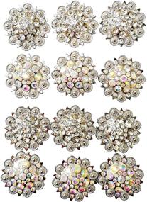 img 2 attached to 🌺 Enhance Your Horse's Style with Metal Flower Rhinestone Conchos - Pack of 12