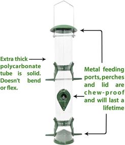img 3 attached to 🐇 Premium Metal Tube Gray Bunny Bird Feeders - 2-Pack, Hanging, Chew-Proof, Weather/Water Resistant, Ideal for Outdoor Bird Feeding