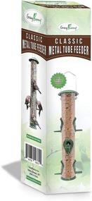 img 1 attached to 🐇 Premium Metal Tube Gray Bunny Bird Feeders - 2-Pack, Hanging, Chew-Proof, Weather/Water Resistant, Ideal for Outdoor Bird Feeding