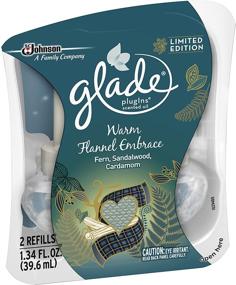 img 2 attached to 🌲 Glade PlugIns Наполнители освежителя воздуха, ароматизированные эфирные масла для дома и ванной комнаты, теплое обнимание фланели, 1,34 жидк. унц., набор из 2