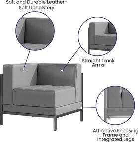 img 1 attached to 🪑 Contemporary Gray Leathersoft Left Corner Chair: Flash Furniture Hercules Imagination Series with Encasing Frame