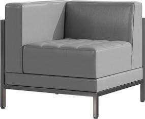 img 3 attached to 🪑 Contemporary Gray Leathersoft Left Corner Chair: Flash Furniture Hercules Imagination Series with Encasing Frame