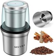 ☕️ secura coffee grinder electric: powerful 2.5oz/75g herb & spice grinder with stainless steel blades and removable bowl логотип