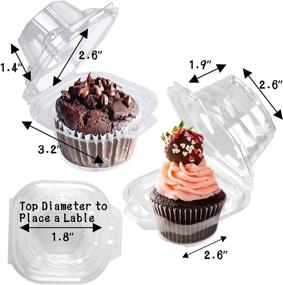 img 2 attached to NPLUX Individual Cupcake Containers: Pack of 50 Plastic Cupcake Boxes for Fresh and Neat Storage