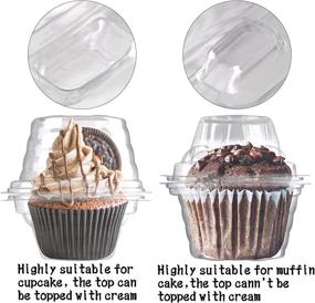 img 1 attached to NPLUX Individual Cupcake Containers: Pack of 50 Plastic Cupcake Boxes for Fresh and Neat Storage