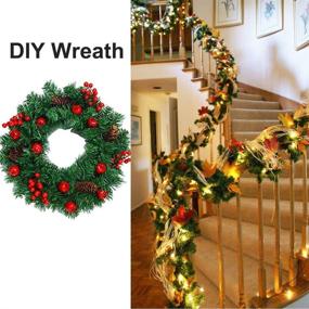 img 1 attached to 40 Feet Christmas Garland, 2 Strands Artificial Pine Garland Soft Greenery for Holiday Wedding Party, Stairs, Fireplaces Decoration - Outdoor/Indoor Use by DearHouse