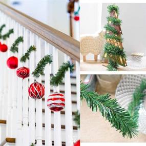 img 3 attached to 40 Feet Christmas Garland, 2 Strands Artificial Pine Garland Soft Greenery for Holiday Wedding Party, Stairs, Fireplaces Decoration - Outdoor/Indoor Use by DearHouse