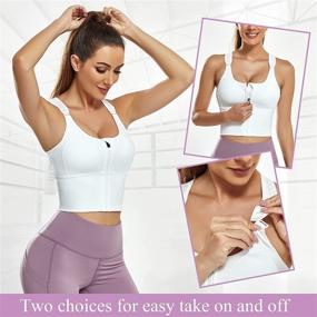 img 3 attached to IHHCOXK Longline Sports Bra: Front Zip Crop Top with Adjustable Straps - Ultimate Workout and Yoga Tank for Women