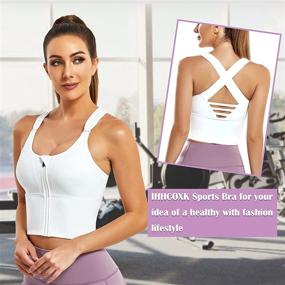 img 1 attached to IHHCOXK Longline Sports Bra: Front Zip Crop Top with Adjustable Straps - Ultimate Workout and Yoga Tank for Women