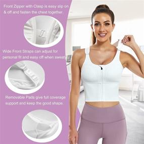 img 2 attached to IHHCOXK Longline Sports Bra: Front Zip Crop Top with Adjustable Straps - Ultimate Workout and Yoga Tank for Women