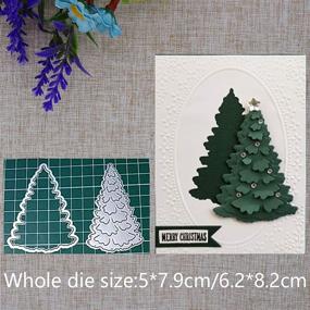 img 1 attached to 🎄 Metal Die Cuts for Christmas Tree, Snowy Merry Christmas Cutting Dies Stencils for DIY Embossing, Decorative Paper Dies for Scrapbooking, Card Making, and Photo Decoration