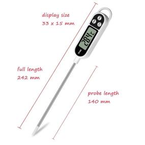 img 3 attached to 🌡️ Digital Cooking Thermometer with Long Probe for Meat, Candy, Food, BBQ, Kitchen, Grill. Instant Read Probe Thermometer for Liquids, Pork, Milk, Yogurt, Deep Fry, Roast, Baking Temperature