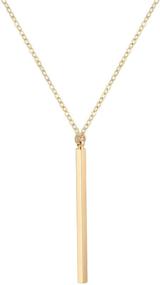 img 4 attached to PERNNLA PEARL Women's 18K Gold Plated Long Disc Pendant Sweater Chain Necklace - Stylish Fashion Jewelry