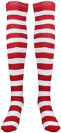 🎄 festive fashion: bestoyard christmas red white stockings - over knee socks for women & girls logo