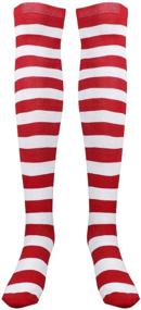 img 4 attached to 🎄 Festive Fashion: BESTOYARD Christmas Red White Stockings - Over Knee Socks for Women & Girls