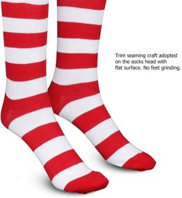 img 1 attached to 🎄 Festive Fashion: BESTOYARD Christmas Red White Stockings - Over Knee Socks for Women & Girls