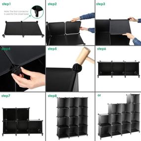 img 2 attached to 📚 TomCare Cube Storage: Versatile and Spacious 12-Cube Bookshelf Closet Organizer in Sleek Black Design