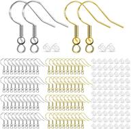 💍 400pcs 925 silver hypoallergenic earring making supplies kit - 100 pair of ear wires fish hooks with clear rubber earring backs for diy jewelry making (silver & gold) logo