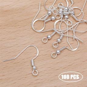 img 2 attached to 💍 400Pcs 925 Silver Hypoallergenic Earring Making Supplies Kit - 100 Pair of Ear Wires Fish Hooks with Clear Rubber Earring Backs for DIY Jewelry Making (Silver & Gold)