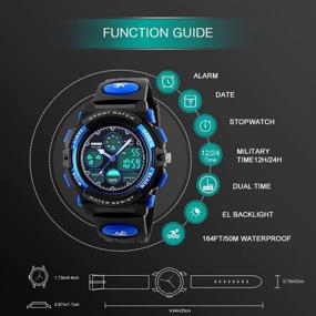 img 1 attached to Kids Digital Sport Watch: Waterproof Outdoor Wristwatch for Boys & Girls - Electronic Analog Quartz, Alarm & Stopwatch Included!