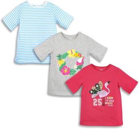 img 4 attached to GLASH Kids Little Short Sleeve T Shirts Girls' Clothing for Tops, Tees & Blouses