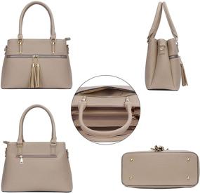 img 3 attached to 👜 Stylish Women's Leather Satchel Bags: Handle Shoulder Handbags, Purses, Pockets, Zipper - Ideal Crossbody Option