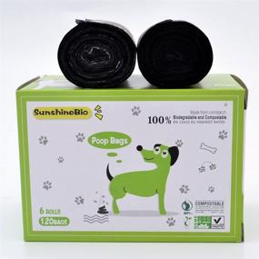 img 3 attached to SunshineBio 120 Counts Certified Compostable Dog Waste Bags: Earth Friendly, ASTM D6400 Specification, 6 Refill Rolls