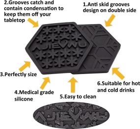 img 1 attached to Silicone Coasters Absorbent Reusable Non Stick