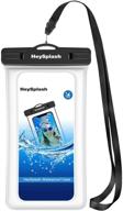 heysplash waterproof phone case for iphone 13 mini, iphone x/8 plus/8/7/6s plus - universal underwater tpu dry bag pouch ideal for kayaking, swimming, skiing, beach - white logo