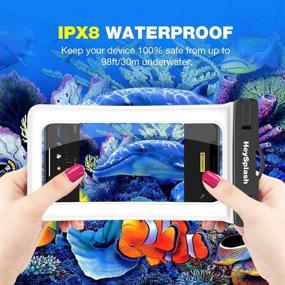 img 2 attached to HeySplash Waterproof Phone Case for iPhone 13 Mini, iPhone X/8 Plus/8/7/6s Plus - Universal Underwater TPU Dry Bag Pouch ideal for Kayaking, Swimming, Skiing, Beach - White