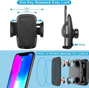 img 3 attached to 🚗 BTMAGIC Car Phone Mount, Dashboard Phone Holder, Hands-Free Phone Holder for Car with Super Suction Cup, Washable (Black2)