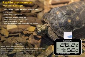 img 2 attached to 🦎 Accurate Reptile Thermometer Hygrometer with High Low Temperature Alarm - Digital Gauge for Reptile Tanks, Terrariums, Vivariums, Black (LXSZRPH)