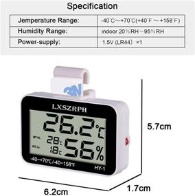 img 1 attached to 🦎 Accurate Reptile Thermometer Hygrometer with High Low Temperature Alarm - Digital Gauge for Reptile Tanks, Terrariums, Vivariums, Black (LXSZRPH)