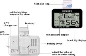 img 3 attached to 🦎 Accurate Reptile Thermometer Hygrometer with High Low Temperature Alarm - Digital Gauge for Reptile Tanks, Terrariums, Vivariums, Black (LXSZRPH)