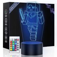 3d night light for kids: 16 color illusion table lamp with remote control логотип