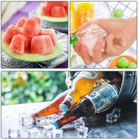 img 1 attached to 🧊 Flexible and Easy Release Silicone Ice Cube Tray, 2 Pack Ice Cube Molds - 6+20 Large & Small Square Ice Cubes, BPA Free Nontoxic, Orange