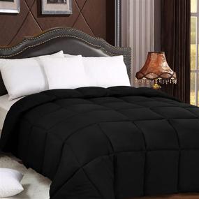 img 3 attached to 🖤 All Season 250 GSM Comforter by Utopia Bedding - Soft Down Alternative Duvet Insert - Plush Siliconized Fiberfill - Box Stitched - Full/Queen Size - Black