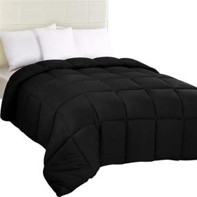 img 4 attached to 🖤 All Season 250 GSM Comforter by Utopia Bedding - Soft Down Alternative Duvet Insert - Plush Siliconized Fiberfill - Box Stitched - Full/Queen Size - Black