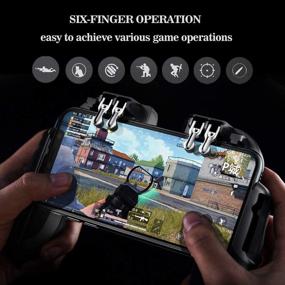 img 3 attached to 🎮 EMISH Mobile Game Controller Gamepad with Power Bank, Cooling Fan, Trigger Aim Button, L1R1 L2R2 Shoot Joystick - For 4.7-6.5" iPhone Android Phone Accesorios (H9)