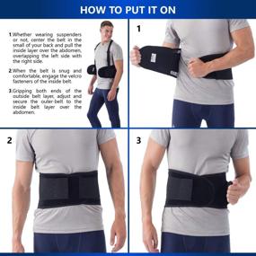 img 1 attached to Пояс для поддержки поясницы NYOrtho Back Brace - мгновенное облегчение для мужчин и женщин, снятие боли в нижней части спины, оптимальная осанка и поддержка позвоночника, регулируемый и дышащий с съемными подтяжками, 2XL 42-46 дюйма.