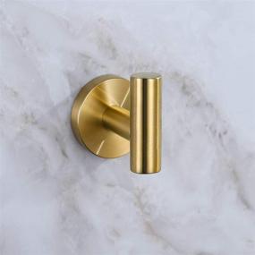 img 1 attached to 🛁 [2 Pack] Brushed Gold Towel Hooks Coat Hook, Bathroom Hardware Accessories, Robe Hook for Bath and Kitchen, SUS 304 Stainless Steel Wall Hook - Enhanced SEO