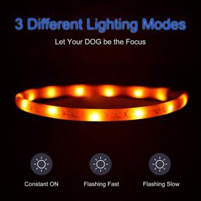 img 2 attached to 🐶 Vovodog LED Dog Collar - 3 Flashing Modes, Waterproof & USB Rechargeable, Cuttable Light Up Pet Necklace for Small, Medium & Large Dogs - Enhances Visibility, Ensures Safety in the Dark