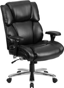 img 3 attached to 💺 HERCULES Series 24/7 Intensive Use Big & Tall 400 lb. Rated Black LeatherSoft Executive Lumbar Ergonomic Office Chair by Flash Furniture