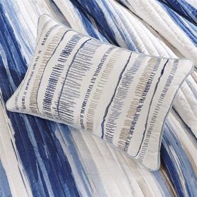img 2 attached to 🛏️ Quilted Coverlet Set in Blue, Madison Park Marina, California King, 6 Piece, King Size (104"x94")