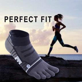 img 1 attached to Breathable 5 Finger Toe Socks: No Show Ankle Low Cut Compression Socks for Men and Women