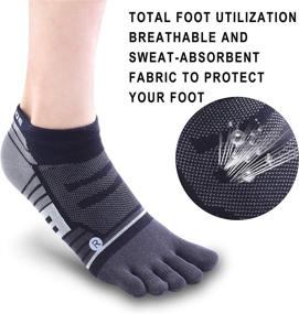 img 3 attached to Breathable 5 Finger Toe Socks: No Show Ankle Low Cut Compression Socks for Men and Women