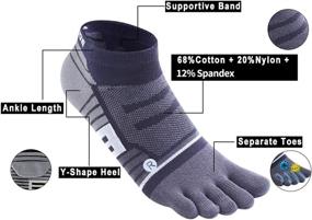 img 2 attached to Breathable 5 Finger Toe Socks: No Show Ankle Low Cut Compression Socks for Men and Women