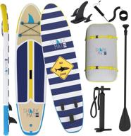 🦈 startsmart inflatable stand up paddle board with shark repellent - sup set including accessories, coiled leash, pump, lightweight paddle, fin & backpack travel bag logo