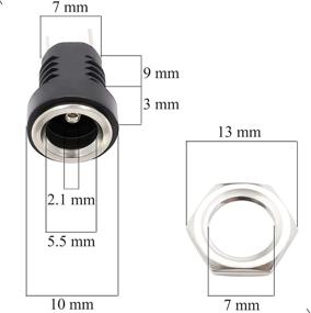 img 3 attached to 💡 ThreeBulls 12 Pcs 5.5mmx2.1mm 2 Pin DC Power Jack Female Panel Mount Connector Socket