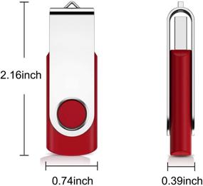 img 2 attached to 📀 20-пачка флешки SRVR объемом 2 ГБ, флешки USB 2.0, поворотные металлические флешки со светодиодным индикатором и шнурками - комплект из 20 разноцветных